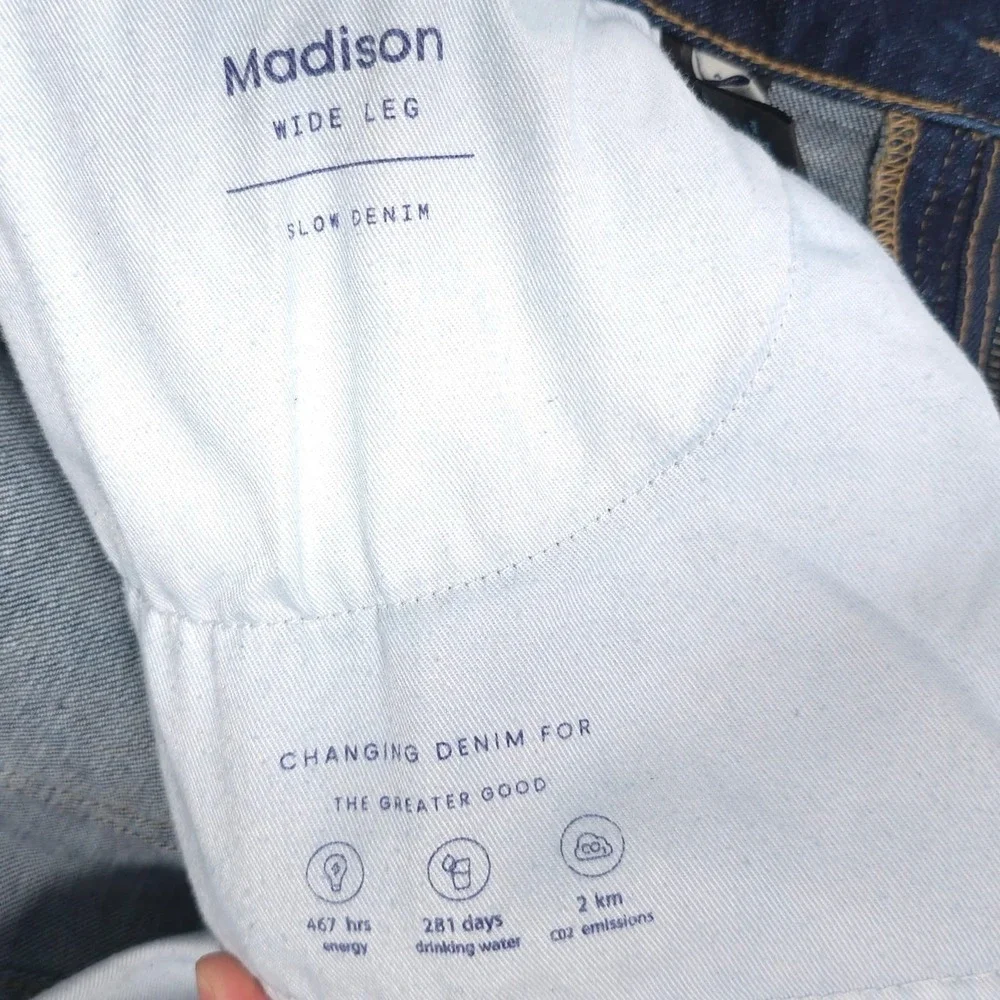 OLIVER LOGAN Women's Jeans Size 35 Madison Wide‎ Leg Slow Denim